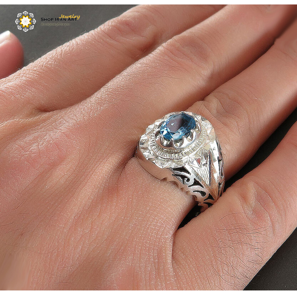 Topaz Gemstone Silver Ring King Design Shop Iran Art