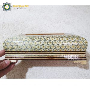 Persian Marquetry Khatam Kari Tissue Box, Diamond Design 13