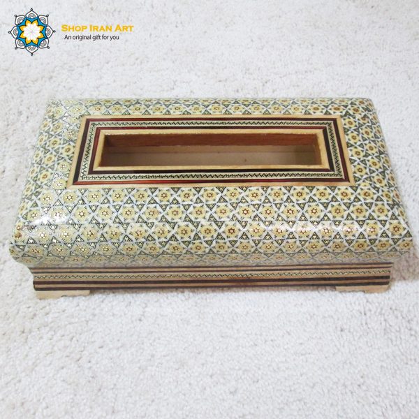 Persian Marquetry Khatam Kari Tissue Box, Diamond Design 8