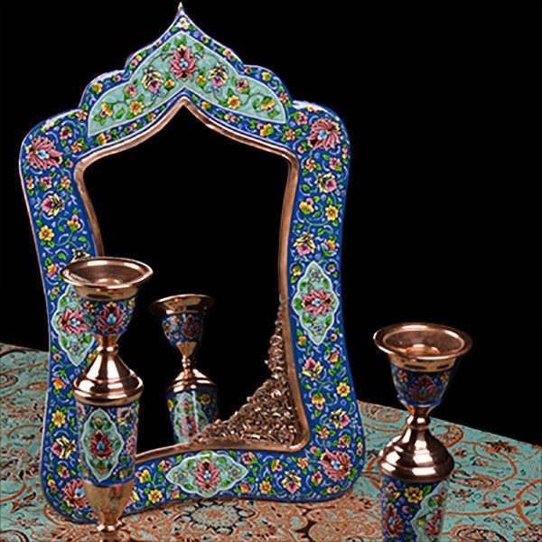 Minakari Candle Holders & Mirror Set, Heaven Design