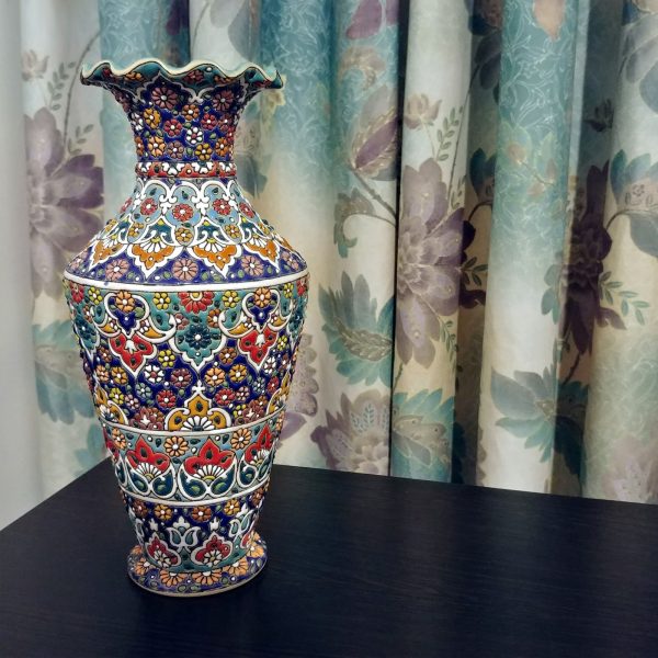 Enamel on pottery, Flower pot Queen Style 4