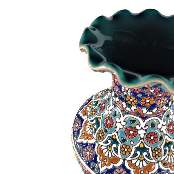 Enamel on pottery, Flower pot Queen Style 3