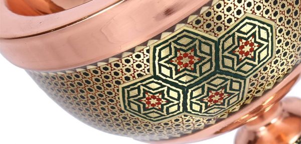 Persian Marquetry Khatam Kari Copper Goblet, Royal Design 4