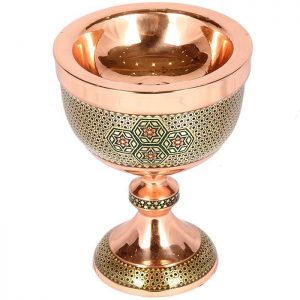 Persian Marquetry Khatam Kari Copper Goblet, Royal Design 12