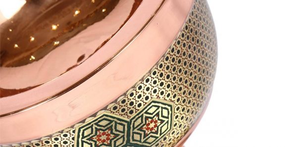 Persian Marquetry Khatam Kari Copper Goblet, Royal Design 8