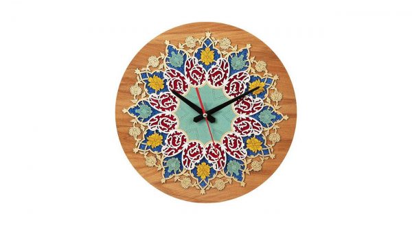 Marquetry Wall clock, Eastern Stories Design 5