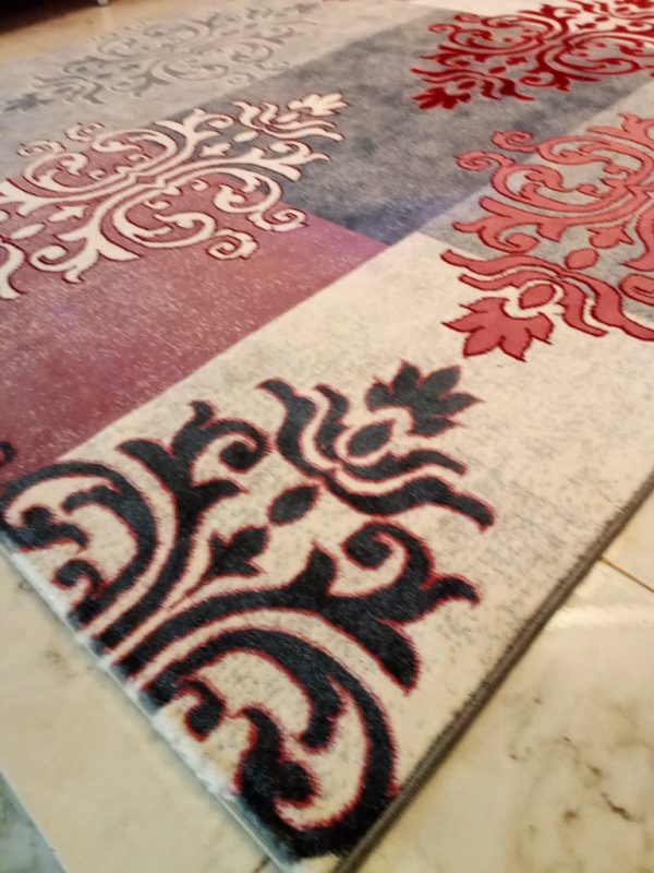 Persian Carpet: Abstract Flower Pattern (NOT Handmade) 6