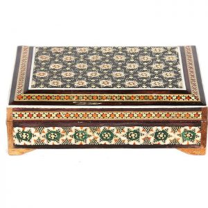 Persian Marquetry Jewelry Box, Black Stars Design 10