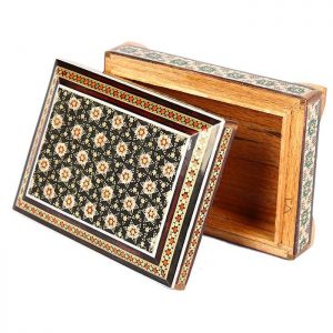Persian Marquetry Jewelry Box, Black Stars Design 10