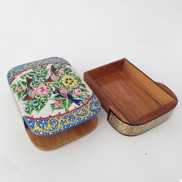 Persian Marquetry Khatam Kari Jewelry Box, Eden Birds Design 5