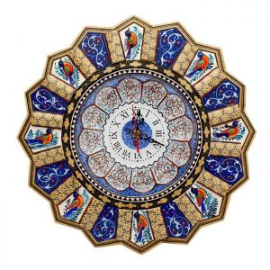 Persian Marquetry Khatam Kari Wall Clock, Fly Design 9