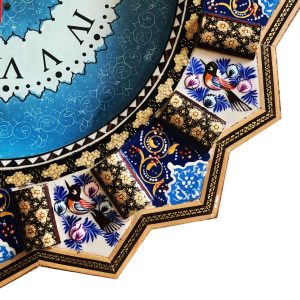 Persian Marquetry (Khatam Kari) Wall Clock, Spring Design 6