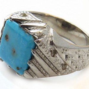 Silver Turquoise Ring, Baron Design 10