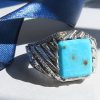 Silver Turquoise Ring, Baron Design 2