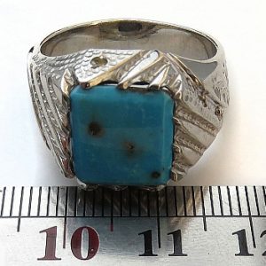 Silver Turquoise Ring, Baron Design 11