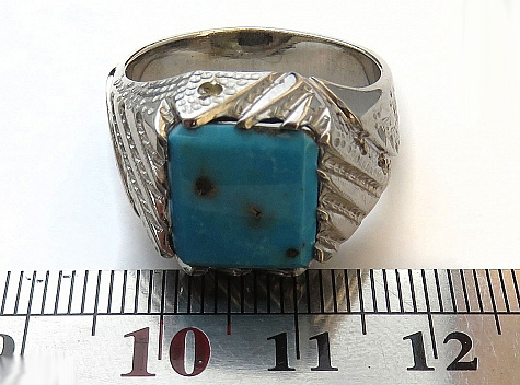Silver Turquoise Ring, Baron Design 6
