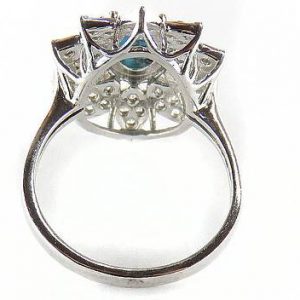 Silver Turquoise Ring, Blossom Design 10