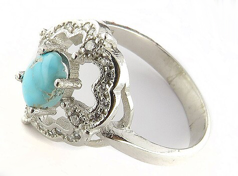 Silver Turquoise Ring, Countess Design 8