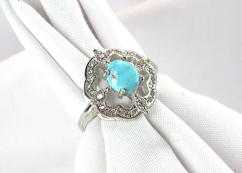 Silver Turquoise Ring, Countess Design 4
