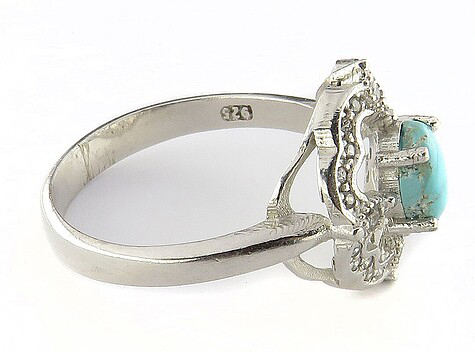 Silver Turquoise Ring, Countess Design 5