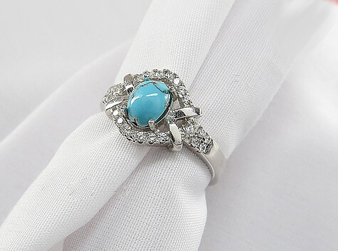 Silver Turquoise Ring, Global Design 3
