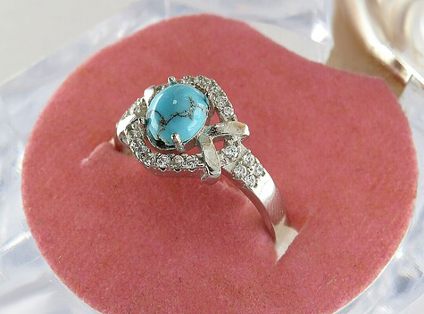 Silver Turquoise Ring, Global Design 5