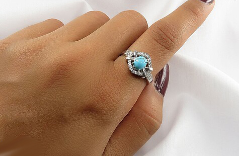 Silver Turquoise Ring, Global Design 7