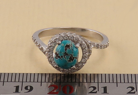 Silver Turquoise Ring, Helga Design 5