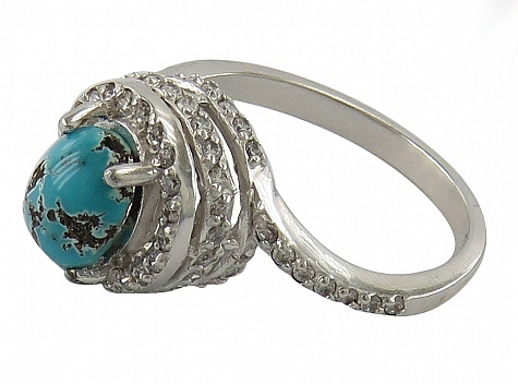 Silver Turquoise Ring, Helga Design 7