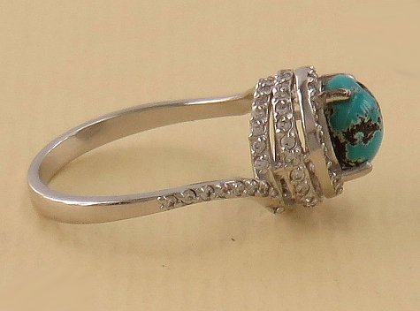 Silver Turquoise Ring, Helga Design 7