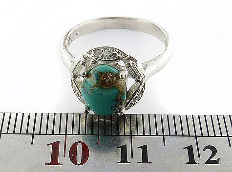 Silver Turquoise Ring, Lady Louise Design 6