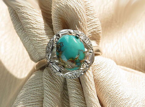Silver Turquoise Ring, Lady Louise Design 3