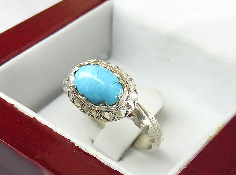 Silver Turquoise Ring, Lux Design 3