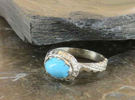Silver Turquoise Ring, Lux Design 6
