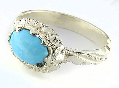 Silver Turquoise Ring, Lux Design 7