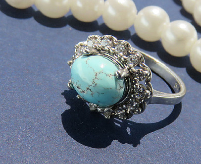Silver Turquoise Ring, Mujer Design 3