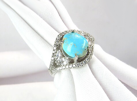 Silver Turquoise Ring, Olga Design 3