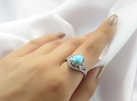 Silver Turquoise Ring, Olga Design 5