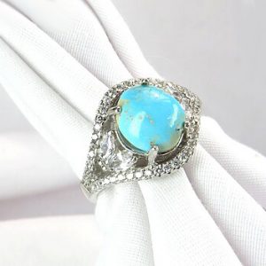 Silver Turquoise Ring, Olga Design 13
