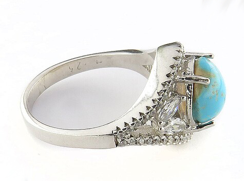 Silver Turquoise Ring, Olga Design 10