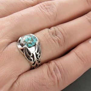 Silver Turquoise Ring, Pierre Design 11