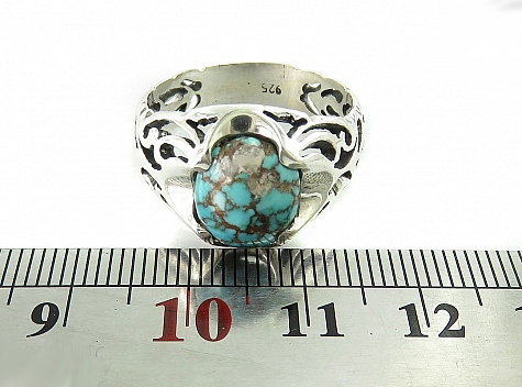 Silver Turquoise Ring, Pierre Design 6