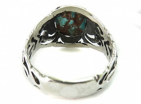 Silver Turquoise Ring, Pierre Design 7
