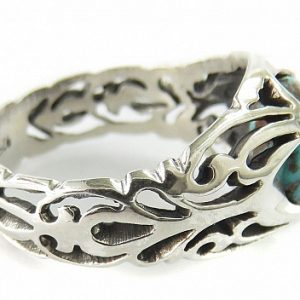 Silver Turquoise Ring, Pierre Design 14