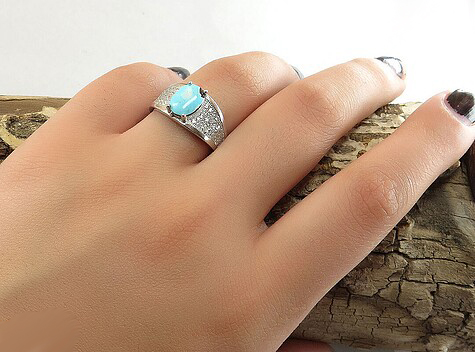 Silver Turquoise Ring, Sophie Design 5