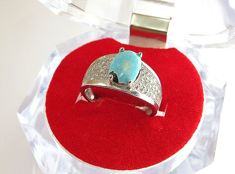 Silver Turquoise Ring, Sophie Design 6