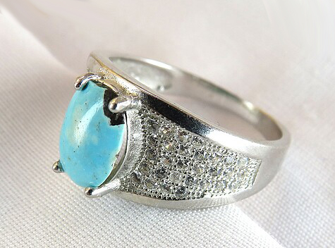 Silver Turquoise Ring, Sophie Design 3