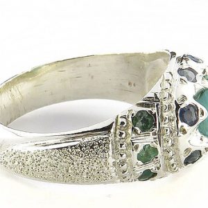Silver Turquoise Ring, Trojan Design 13