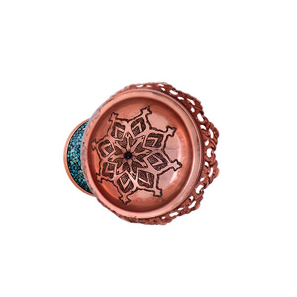 Turquoise Stone & Copper Pedestal Candy/Nuts Bowl Dish, Alexander Design (6 PCs) 5