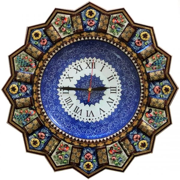 Handmade Minakari Wall Clock, Birth Design 3